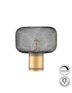 Lámpara de mesa Osiris – Schuller – Tulipa de malla metálica en dorado o negro 2