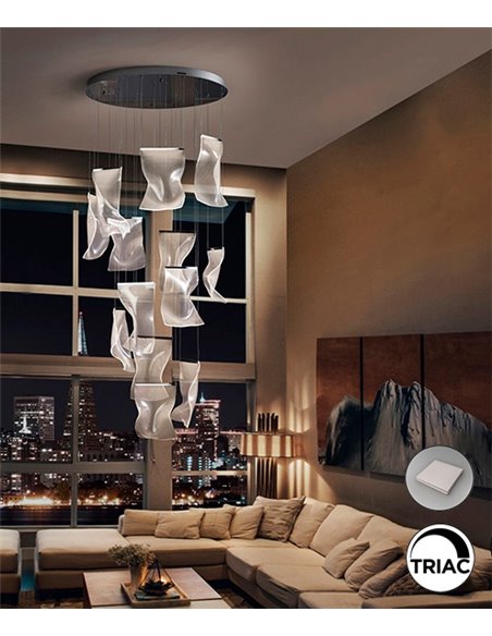 Lámpara colgante Velos II – Schuller – Pantallas de metacrilato microimpreso