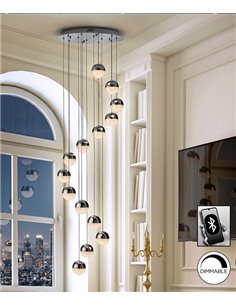 Lámpara colgante Sphere – Schuller – Lámpara de diseño, 14 luces LED regulable