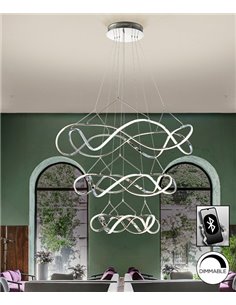 Lámpara colgante Molly - Schuller - Lámpara de araña moderna y elegante, regulable, color plata