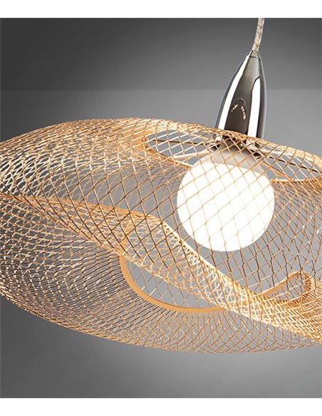 Lámpara colgante decorativa Forma – Schuller – Pantalla de malla negra o dorada