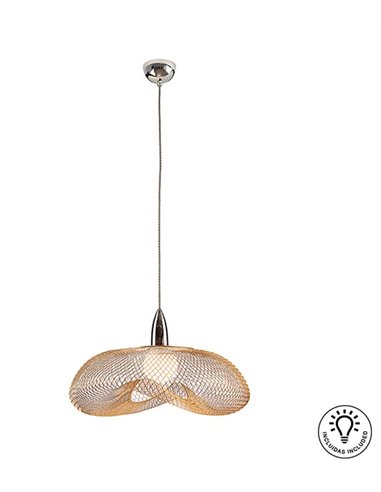 Lámpara colgante decorativa Forma – Schuller – Pantalla de malla negra o dorada