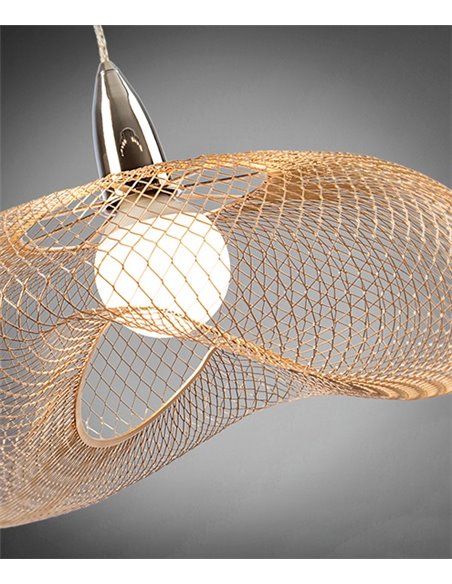 Lámpara colgante decorativa Forma – Schuller – Pantalla de malla negra o dorada