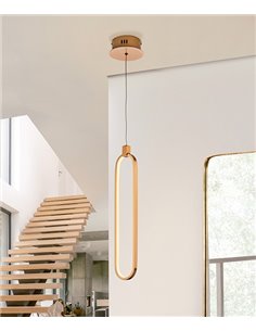 Lámpara colgante Colette – Schuller – Lámpara moderna LED, disponible en cromo y oro rosa