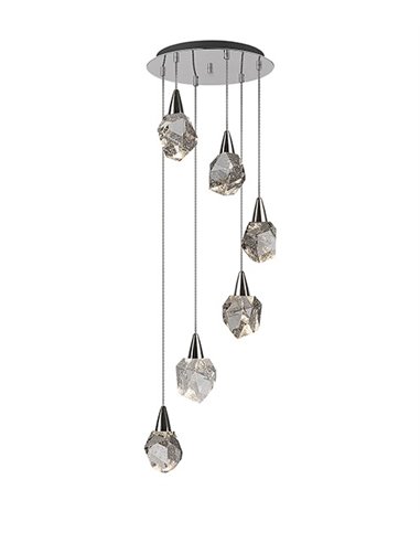 Lámpara colgante Aquaria 6 – Schuller – Diseño decorativo, tulipas de cristal macizo