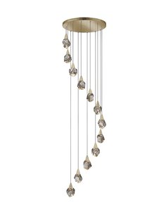 Lámpara colgante Aquaria 12 – Schuller – 12 tulipas de cristal macizo, lámpara LED decorativa