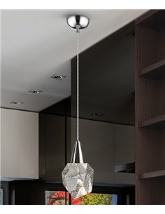 Lámpara colgante Aquaria – Schuller – Tulipa de cristal macizo, altura regulable