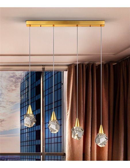 Lámpara colgante Aquaria – Schuller – Diseño lineal, 4 luces LED