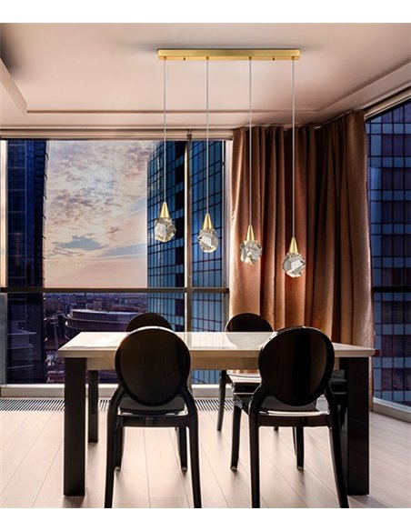 Lámpara colgante Aquaria – Schuller – Diseño lineal, 4 luces LED