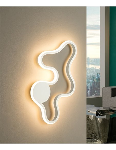 Aplique de pared/Plafón de techo Marea – Schuller – Lámpara minimalista LED, acabado blanco