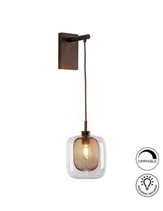 Aplique de pared Fox – Schuller – Doble tulipa de malla y cristal 2