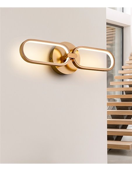 Aplique de pared Colette – Schuller – Lámpara LED en oro rosa o cromo