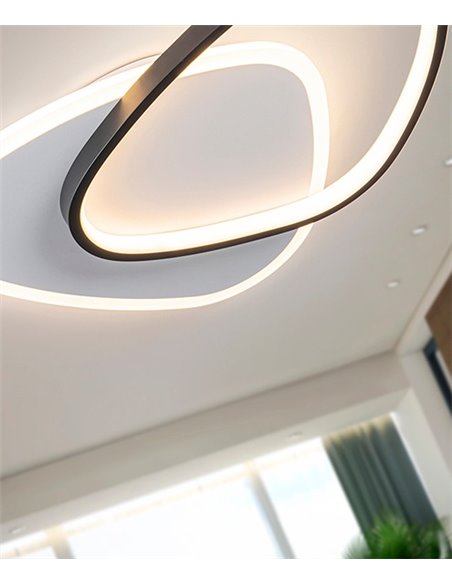 Plafón de techo/Aplique de pared Romo – Schuller – Lámpara minimalista en blanco y negro