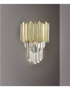 Lámpara de pared Tiara – Schuller – Pantalla de cristal facetado, 2 acabados disponibles