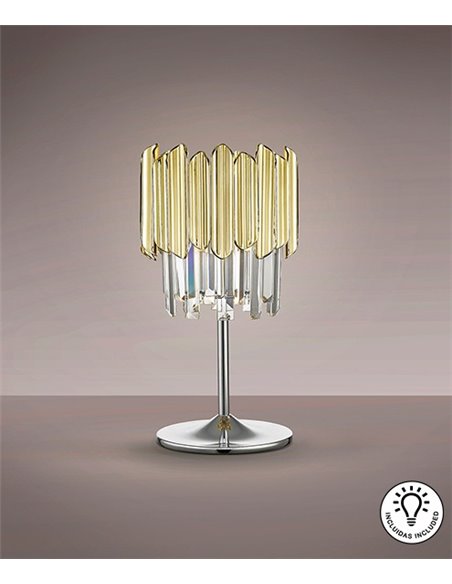 Lámpara de mesa Tiara – Schuller – Diseño decorativo con pantalla de cristal facetado