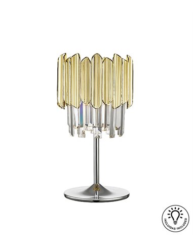 Lámpara de mesa Tiara – Schuller – Diseño decorativo con pantalla de cristal facetado