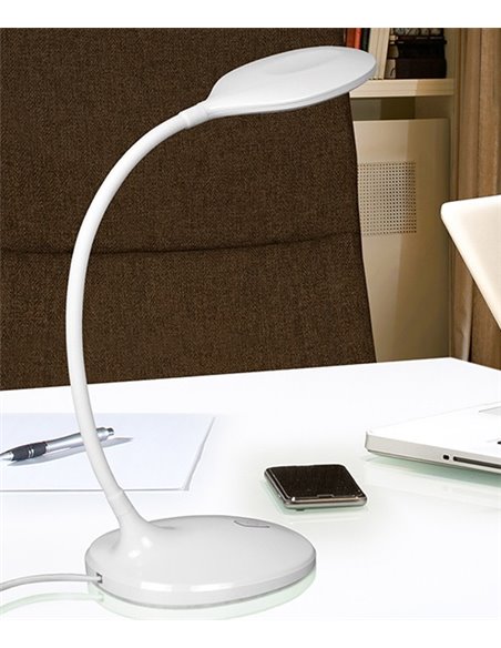 Lámpara de escritorio Scoop – Schuller – Brazo flexible, LED regulable