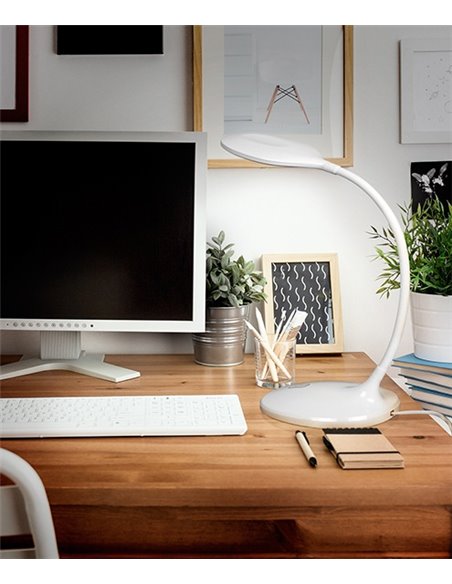 Lámpara de escritorio Scoop – Schuller – Brazo flexible, LED regulable