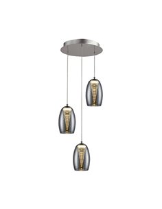 Lámpara colgante Nebula – Schuller – 3 tulipas de cristal espejado 2