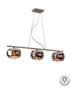Lámpara colgante lineal Argos – Schuller – 3 pantallas de cristal 2