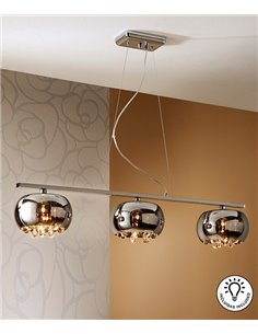 Lámpara colgante lineal Argos – Schuller – 3 pantallas de cristal