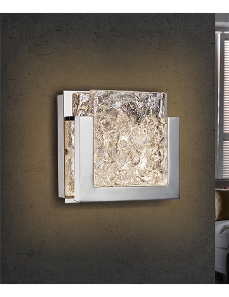 Aplique de pared Piros – Schuller – Lámpara decorativa de cristal artesanal