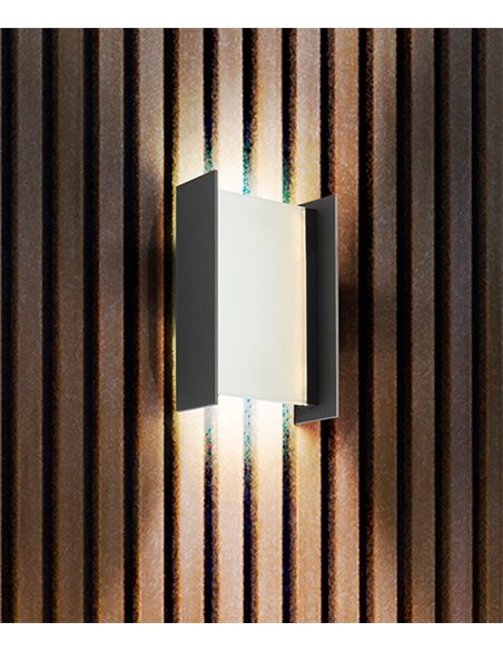 Aplique de pared de exterior Matia P65 – Schuller – Diseño moderno acabado en gris oscuro