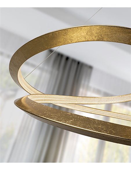 Lámpara colgante Eternity – Schuller – Diseño decorativo dorado, 2 tamaños