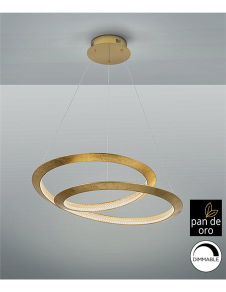 Lámpara colgante Eternity – Schuller – Diseño decorativo dorado, 2 tamaños