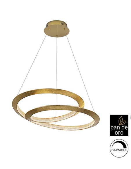 Lámpara colgante Eternity – Schuller – Diseño decorativo dorado, 2 tamaños