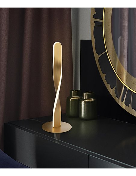 Lámpara de mesa Twist – Schuller – Diseño minimalista LED, acabado dorado