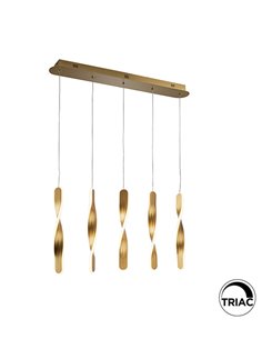 Lámpara colgante lineal Twist – Schuller – Lámpara minimalista regulable, acabado oro cepillado 2
