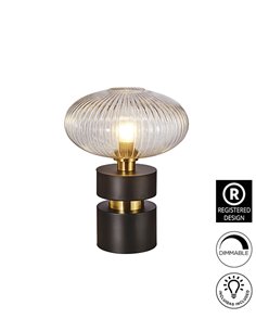 Lámpara de mesa Norma – Schuller – Diseño elegante, tulipa de cristal transparente 2