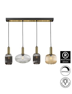 Lámpara colgante lineal Norma – Schuller – Diseño decorativo con tulipas de cristal 2