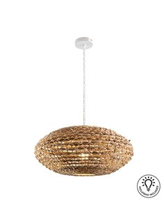 Lámpara colgante Nana – Schuller – Lámpara boho chic natural, pantalla de ratán y jacinto trenzado 2
