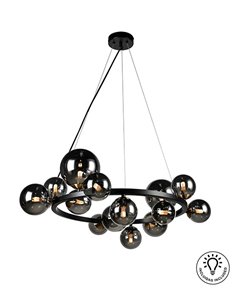 Lámpara colgante Astros – Schuller – 14 tulipas de cristal gris smoke 2