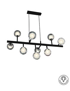 Lámpara colgante Altais – Schuller – Lámpara decorativa negra con 9 tulipas con doble cristal 2