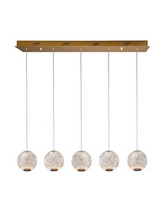 Lámpara colgante lineal Austral – Schuller – Diseño elegante con 5 tulipas de acrílico 2