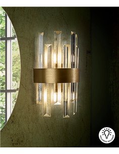 Aplique de pared Grace – Schuller – Lámpara de cristal transparente y acabado oro