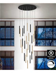 Lámpara colgante Varas – Schuller – Diseño elegante con 25 luces, disponible en 2 tamaños