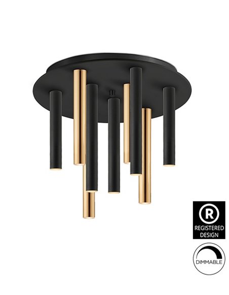 Plafón de techo Varas – Schuller – Diseño minimalista en 3 colores, lámpara LED minimalista