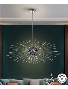 Lámpara colgante Evasión – Schuller – Lámpara esferoidal fabricada en cristal transparente