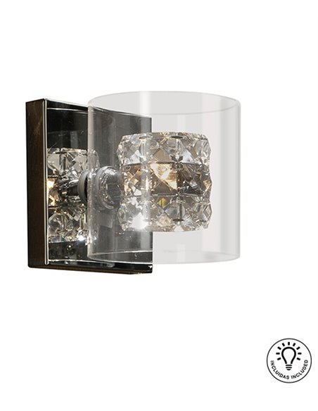 Aplique de pared Flash – Schuller – Doble tulipa de cristal, diseño decorativo