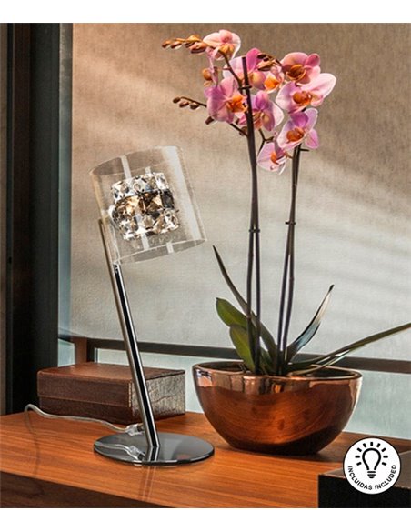 Lámpara de mesa Flash – Schuller – Lámpara decorativa con doble tulipa de cristal