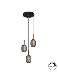 Lámpara colgante Micrón – Schuller – Lámpara LED de 3 luces con doble tulipa 2