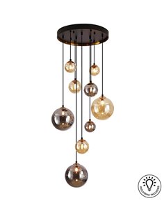 Lámpara colgante Dark – Schuller – Lámpara de 9 luces con tulipas de diferentes tamaños 2