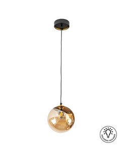 Lámpara colgante Dark – Schuller – Lámpara tipo bola en 2 tamaños, tulipa de cristal ámbar