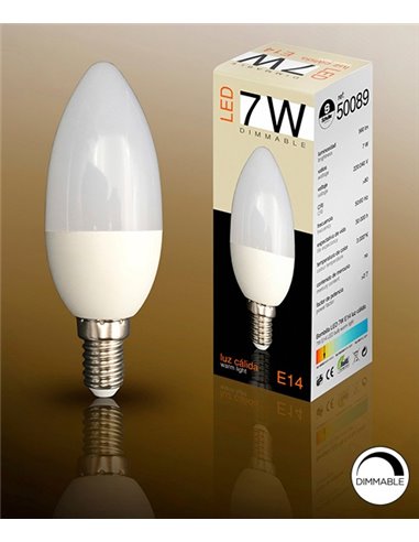 Bombilla Vela E14 – Schuller – LED Dimable 7W 3000K 560 lm