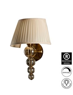 Aplique de pared Mercury – Schuller – Lámpara de cristal, pantalla encintada beige 2