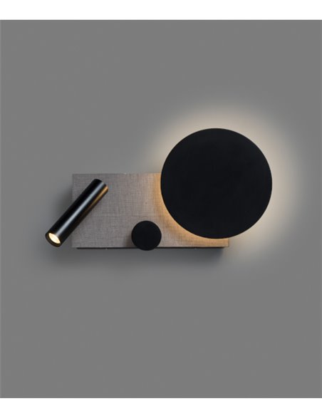 Lámpara aplique derecho con lector Klee – Faro – Acero gris, Atenuable, COB LED 2700K